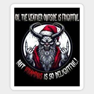 Creepy and Metalhead Christmas Krampus Magnet